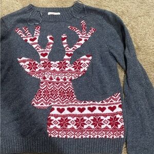 Lola Gray and Red Nordic Crew Neck Sweater